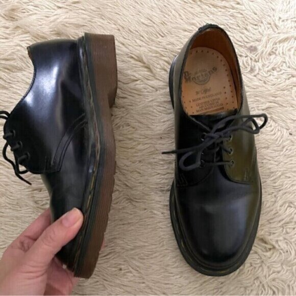 Vintage 90s Doc Martens Black 1461 MIE England Oxford - 2UK/5US - Picture 7 of 8